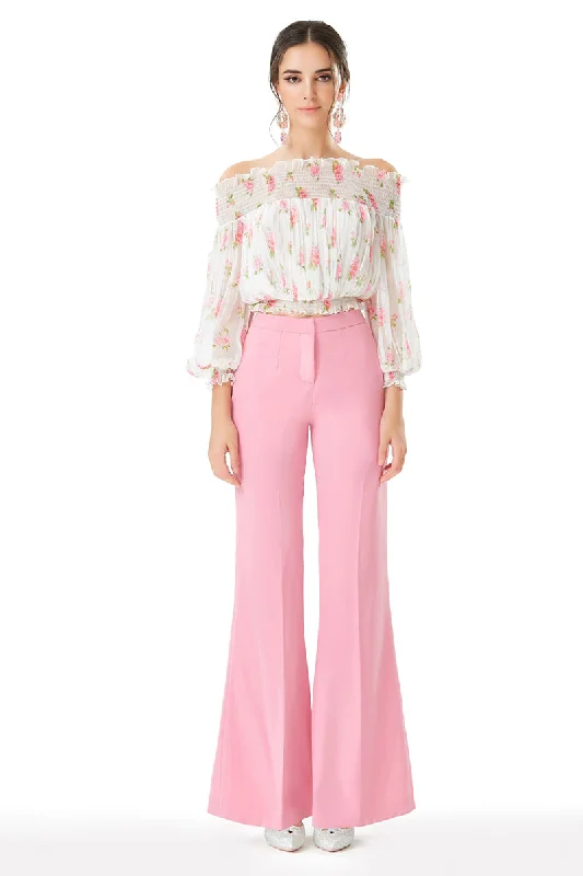 Wide Leg Trousers in Cashmere Pink Trousers Vintage Classic