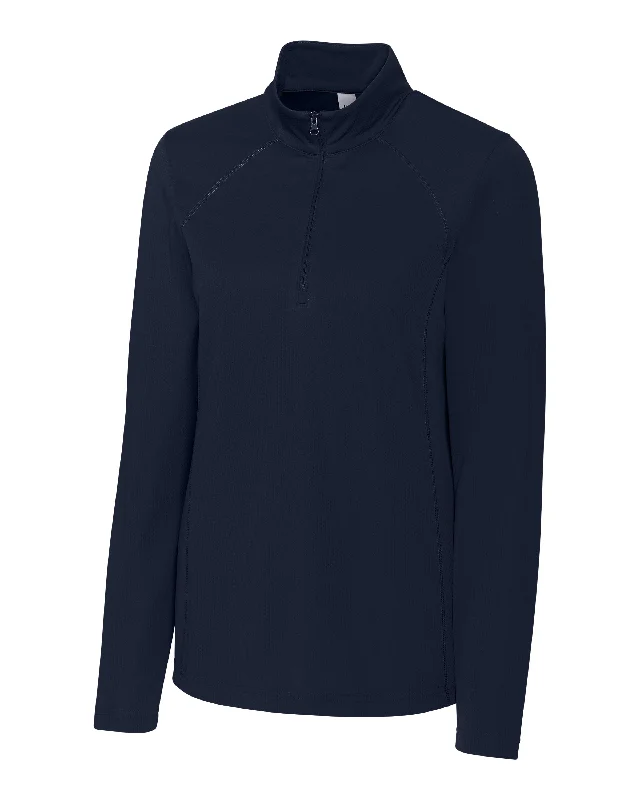 Clique by Cutter & Buck - Women's Ice Pique Half Zip Pullover Ribbed Crew Neck
