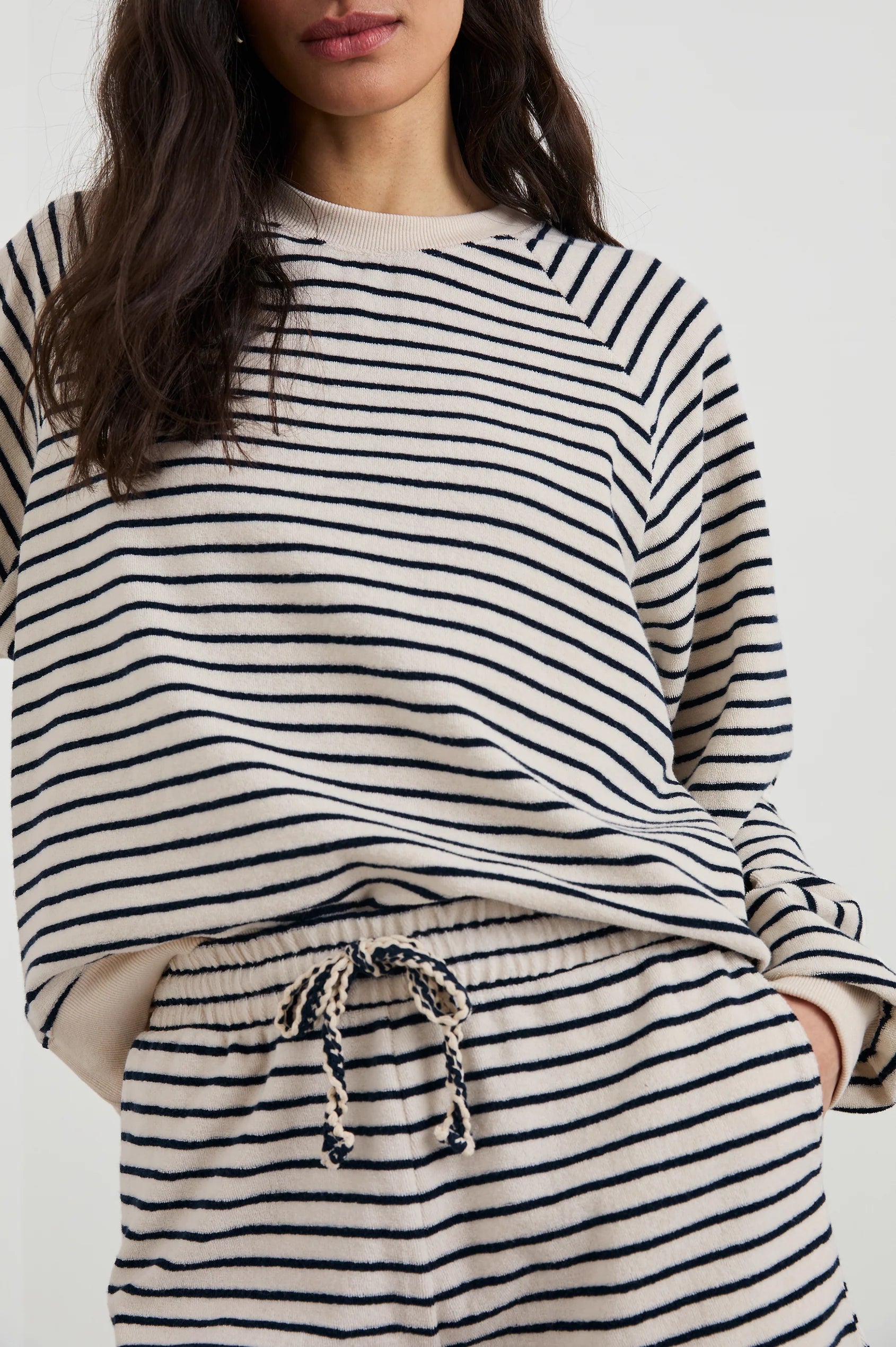 Rails - Theron Terry Towel Sweatshirt Hoodie with Crew Neck Simple Timeless