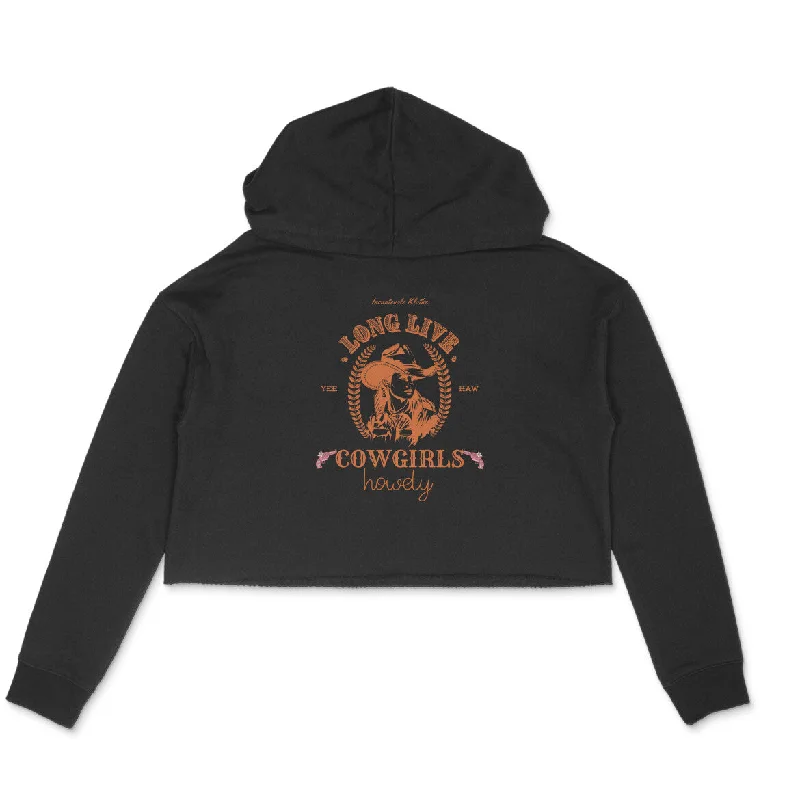 Cowgirl - Female Crop Hoodies Hoodie with Front Slit Layering Stylish