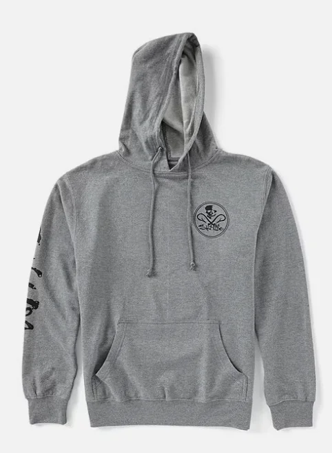 SALT LIFE SKULL AND HOOKS HOODIE Hoodie with Hem Embroidery Detailed Premium