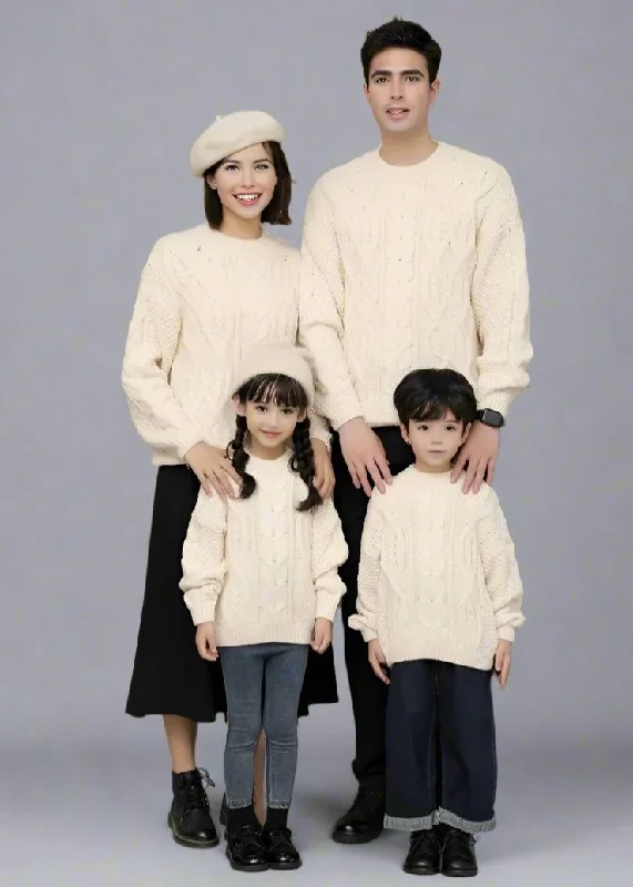 Matching Family Cable Knit Sweaters – Cozy Holiday Outfits Terry Terry Cloth Terry Knit