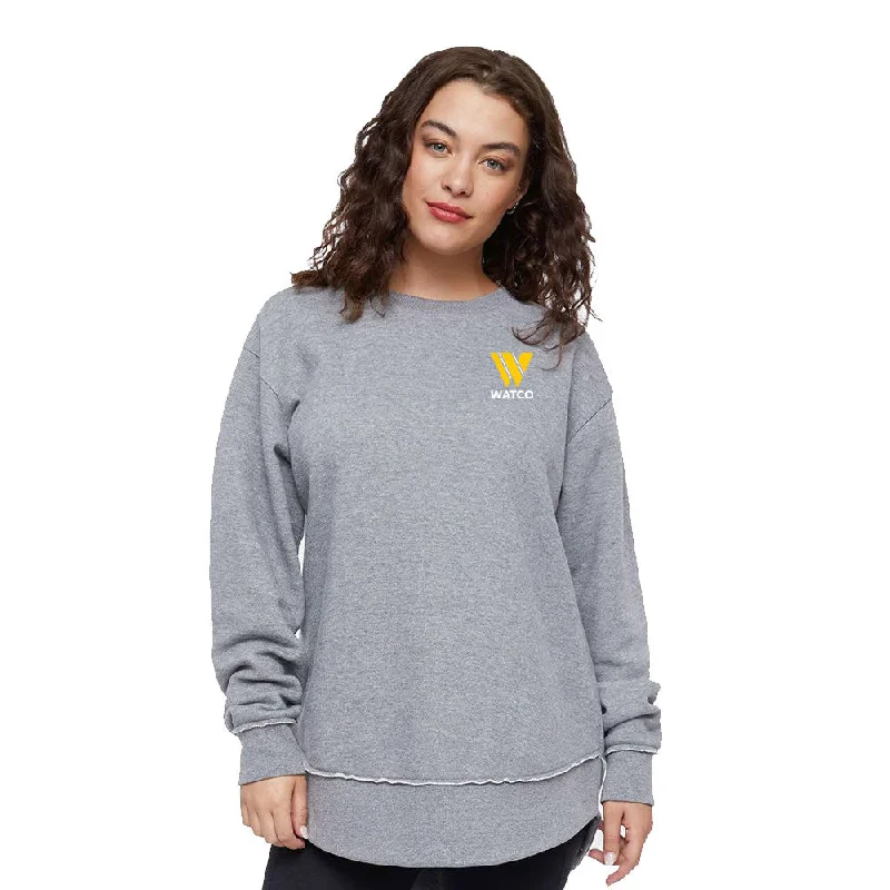 Women's Weekend Fleece Crewneck Sweatshirt - 3525 Hoodie with Monochrome Minimalist Simple
