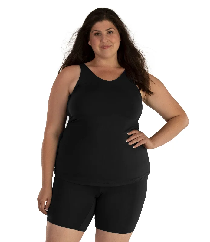 Junowear Hush V-Neck Tank with Bra - FINAL SALE cherry red tank