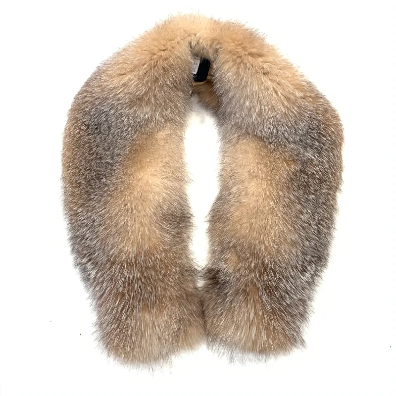 Kashani Full Red Fox Fur Shawl Collar Trendy Long Knit Shawl