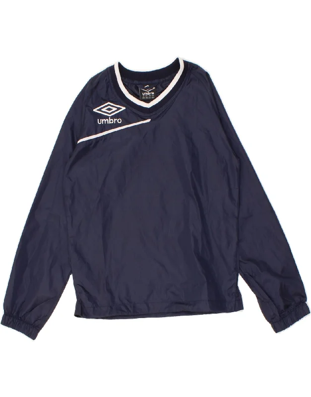 UMBRO Womens Graphic Pullover Tracksuit Top UK 12 Medium Navy Blue Oblong Neck Pullover