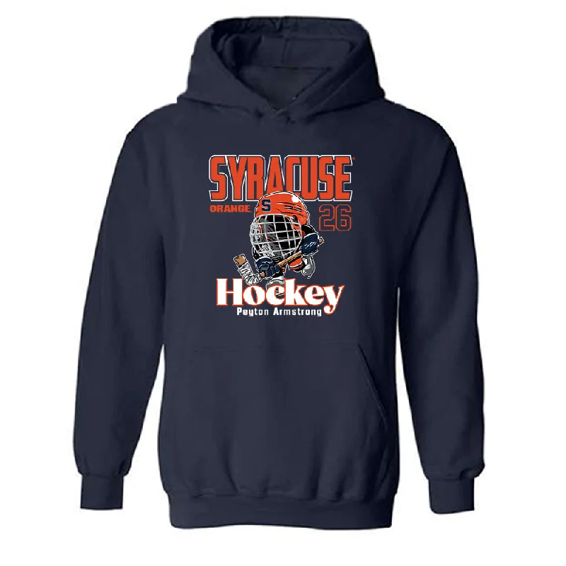 Syracuse - NCAA Women's Ice Hockey : Peyton Armstrong - Fashion Shersey Hooded Sweatshirt Hoodie with Hidden Zipper Minimalist Clean