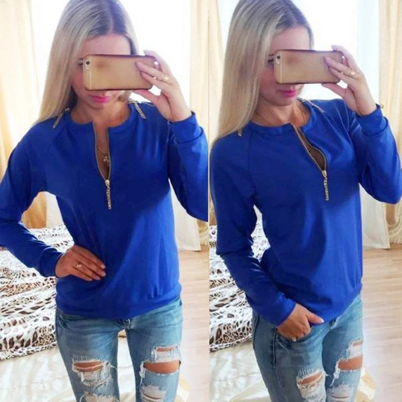 Ladies V-Neck Long Sleeve Hoodie Women Jumper Pullover Tops Open Front Cardigan