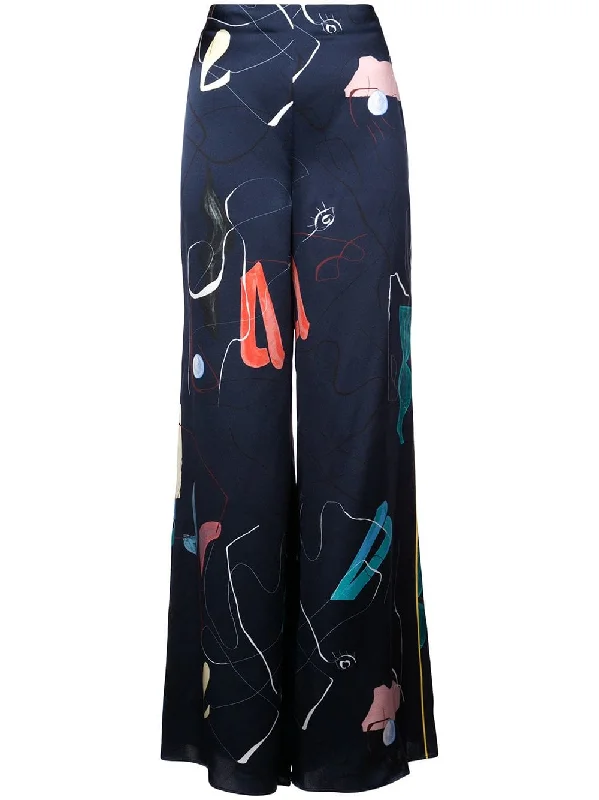 graphic print trousers Trousers High Rise Slim Fit
