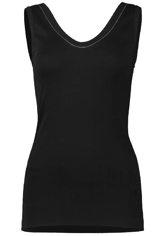 Monili Trim Tank - Black gym tank top