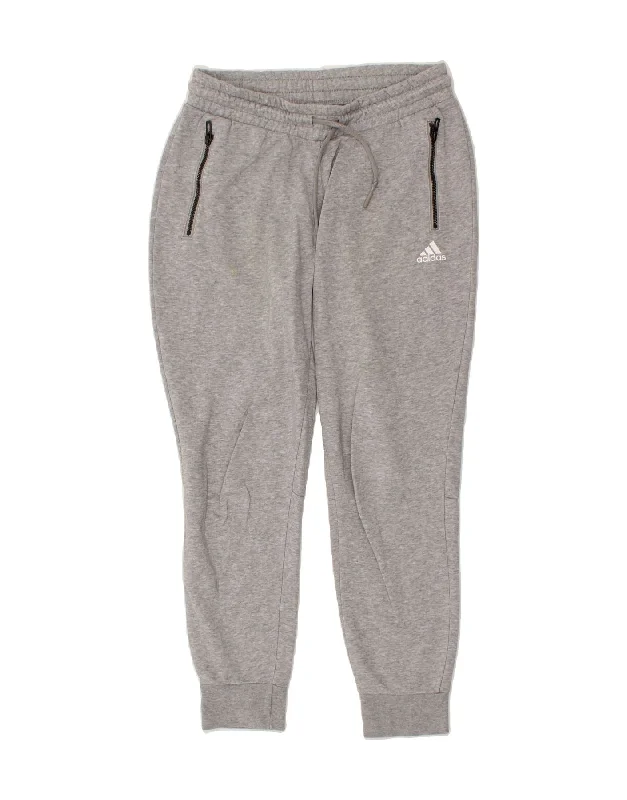 ADIDAS Womens Tracksuit Trousers Joggers UK 12/14 Medium Grey Cotton Trousers Wedding White