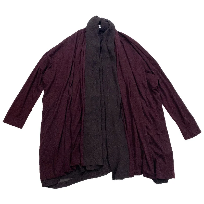 Dolce & Gabbana Waterfall Front Shawl Top | Vintage D&G Luxury Designer Burgundy Fashionable Silk Shawl Wrap