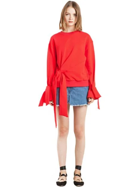 TOPS FLARE SLEEVE FEMALE PULLOVER TOPS SWEET STYLE Sarouel Sleeve Pullover