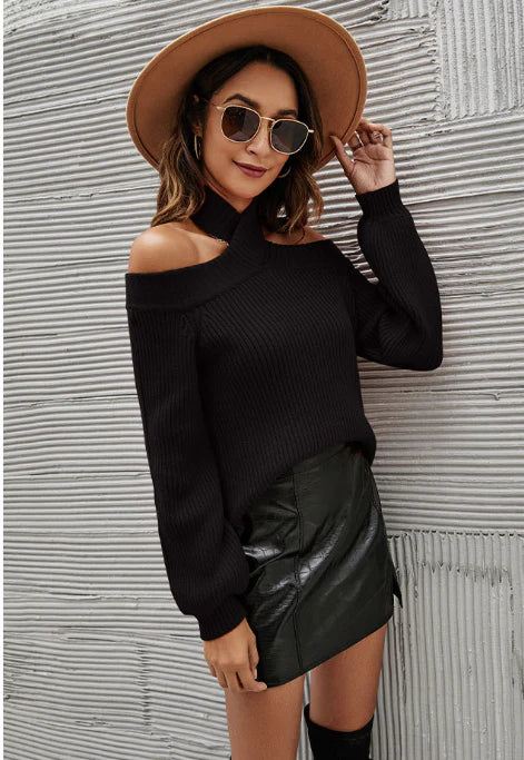 PULLOVER LONG SLEEVE SLIM SWEATER Blouson Sleeve Pullover