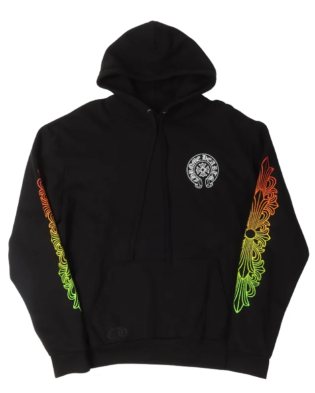 Gradient Floral Circle Hoodie Hoodie Jacket Zipper Layering