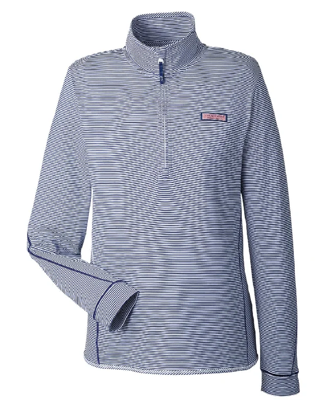 Vineyard Vines - Women's Microstripe Sankaty Half-Zip Pullover Thin Wool Pullover