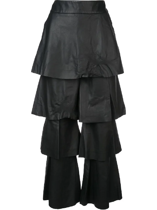 layered leather trousers Trousers Low Rise Relaxed