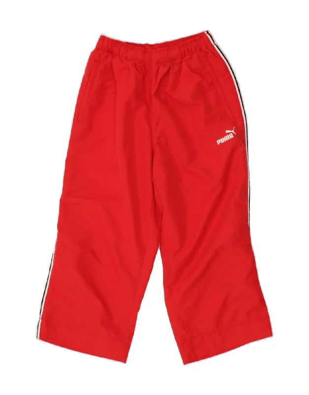 PUMA Womens Capri Tracksuit Trousers UK 6 XS  Red Polyester Trousers Harem Relaxed Fit