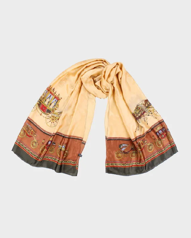 Vintage Brown Silk Shawl Scarf Chic Cotton Shawl Wrap
