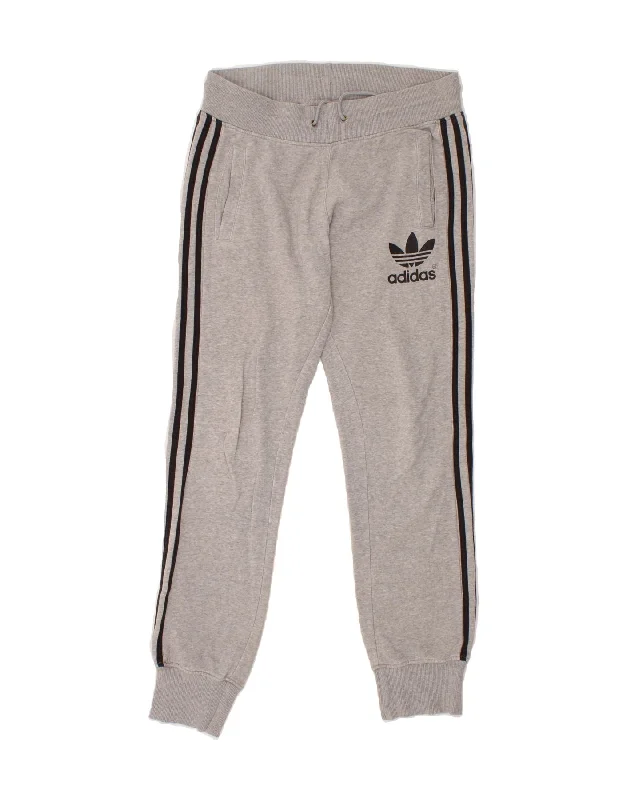 ADIDAS Womens Graphic Tracksuit Trousers Joggers UK 12 Medium Grey Cotton Trousers New Arrival
