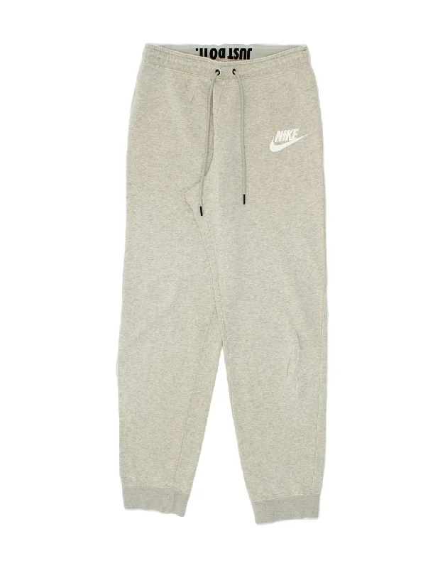 NIKE Womens Tracksuit Trousers Joggers UK 12 Medium  Grey Cotton Trousers practical durable