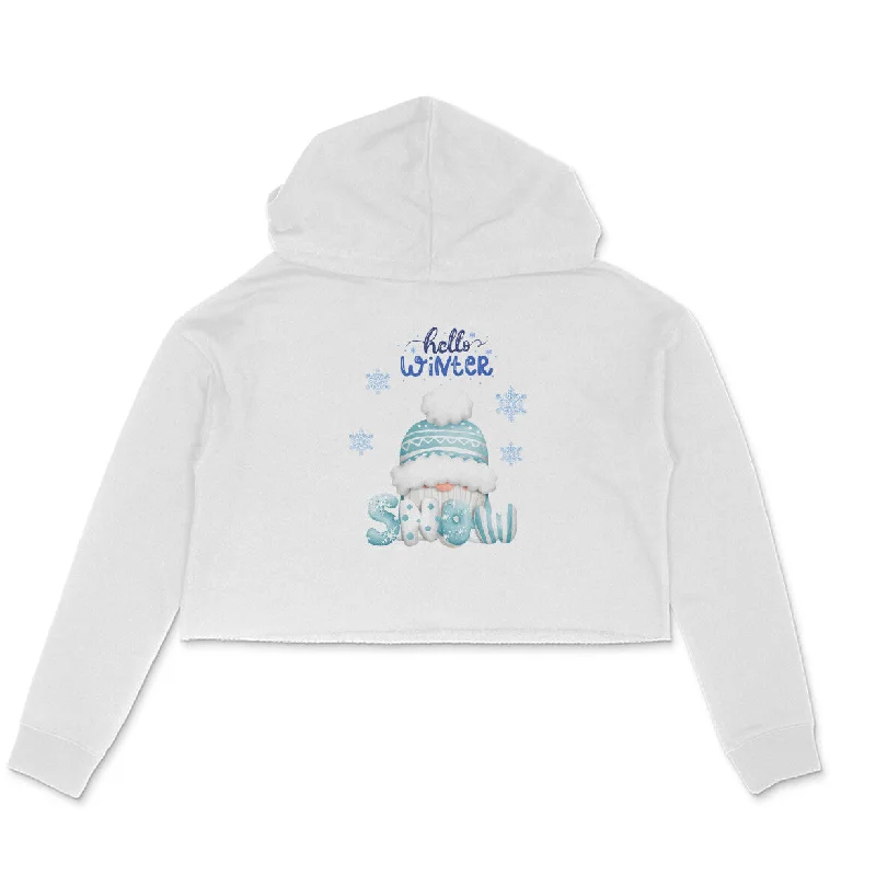 Hello Winter - Female Crop Hoodies Hoodie with Slit Hem Functional Movement
