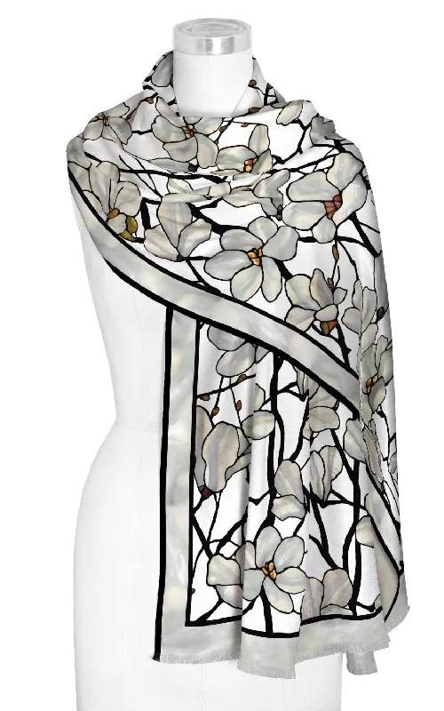 TIFFANY MAGNOLIA SILK BLEND WOMEN’S FASHION SHAWL Trendy Chunky Knit Shawl