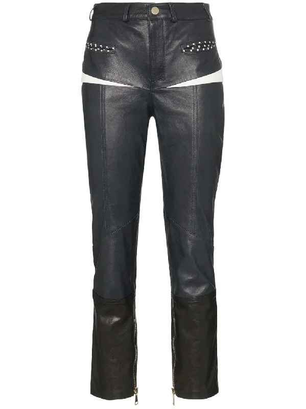 Manon front pocket slim leg leather trousers Trousers Ceremony Elegant