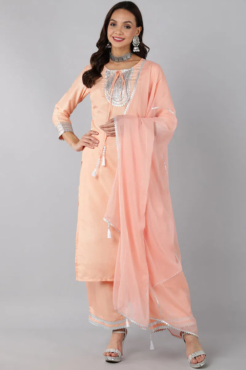 Ahika Poly Silk Embroidered Kurta Trousers With-PKSKD1426_XS Trousers stylish modern