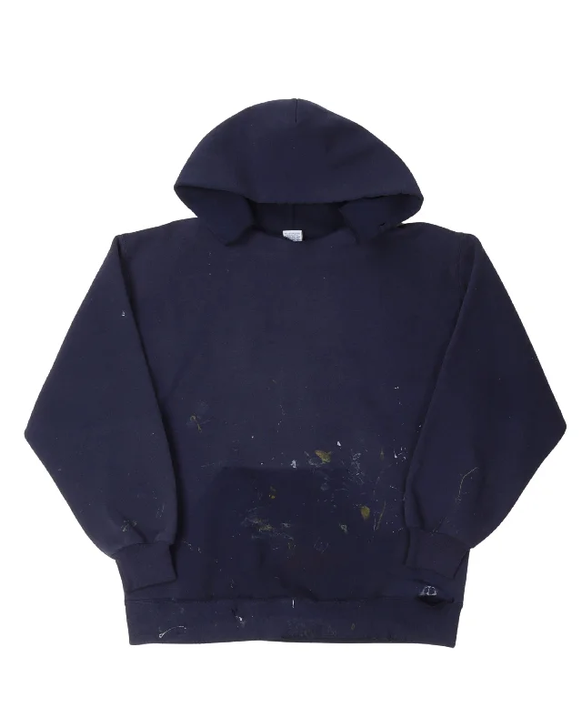 Paint Splatter Russell Hoodie with Removed Pocket Hoodie with Tied Waist Feminine Flattering