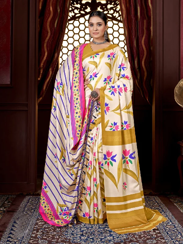 Women's Multicolor Digital Printed Pasmina Saree With Shawl - Jyoti Fashion Luxurious Silk Shawl Cape Women's Multicolor Digital Printed Pasmina Saree With Shawl - Jyoti Fashion Luxurious Silk Shawl Cape