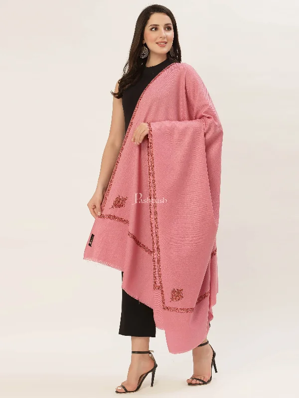 Pashtush Womens 100% Hand Embroidery Shawl Woollen Kingri Soft Cashmere Shawl Cape