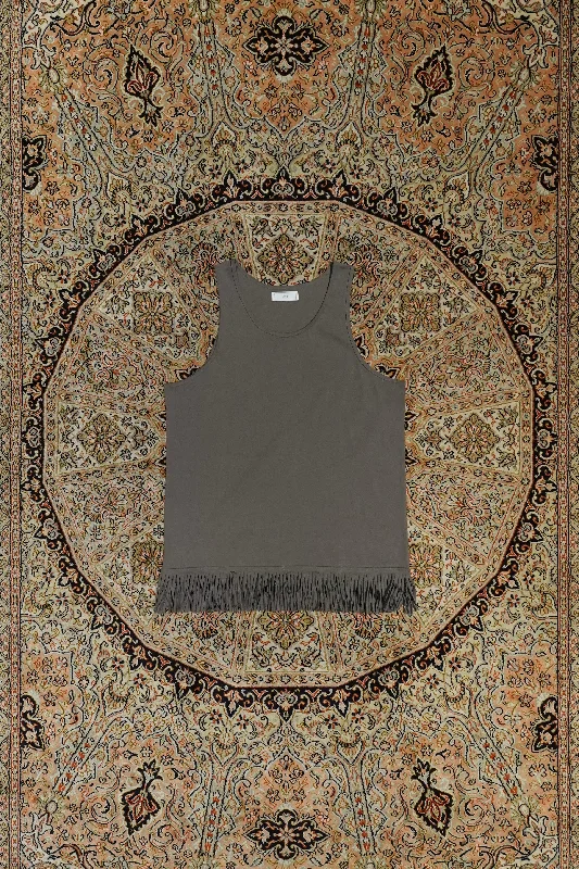 HEM FRINGE TANK TOP (GRAY) relaxed fit tank