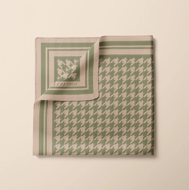 Houndstooth Chiffon Shawl in Sage Fashionable Embroidered Shawl