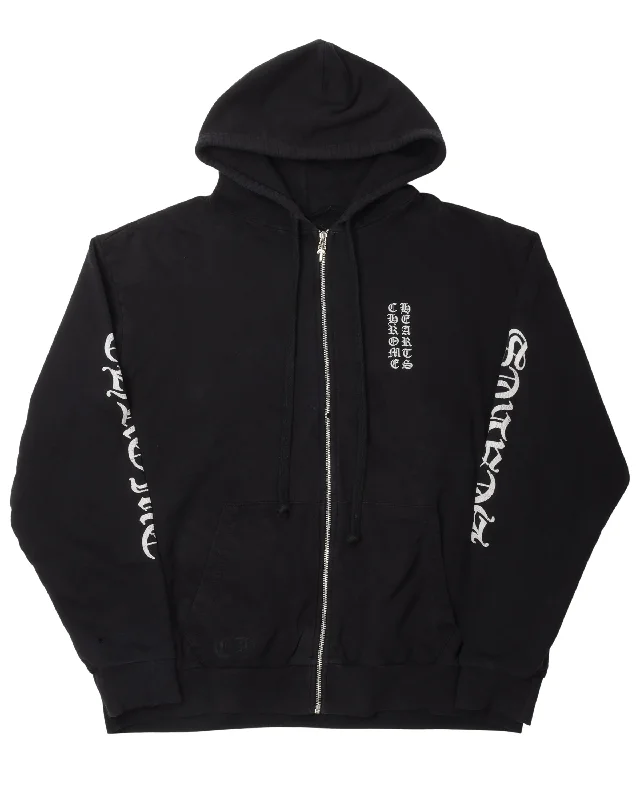 Vertical Logo Zip Up Hoodie Hoodie with Fur Luxurious Winter