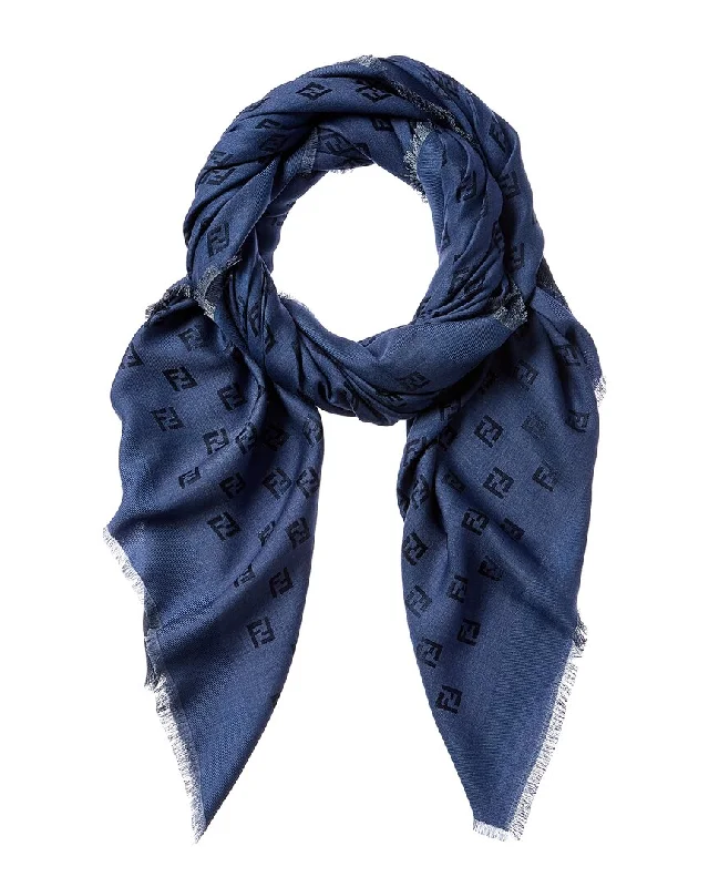 Fendi Ff Silk & Wool-Blend Shawl Classic Cashmere Shawl Scarf