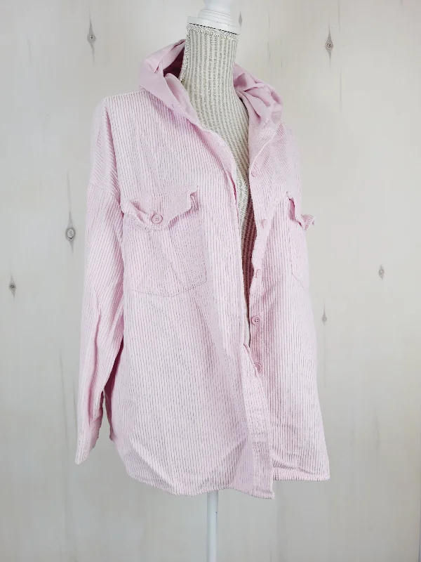 ARDENES LIGHT PINK CORDUROY JACKET LADIES LARGE PRE-LOVED Denim Jacket Leather Jacket Suede Jacket