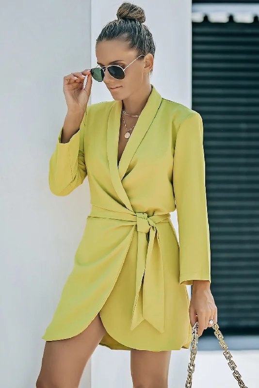 Belted Shawl Collar Blazer Dress Cozy Wool Shawl Poncho