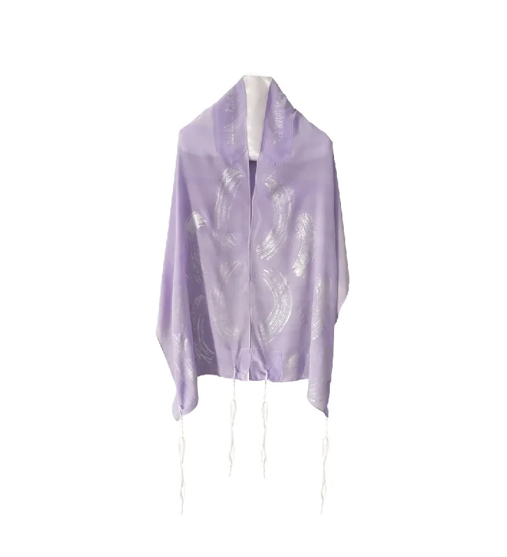 Lilac waves Silk Tallit for women, Tallit for Girl, Bat Mitzvah Tallit, Feminine Tallit, Women's Tallit Prayer Shawl Cozy Knit Shawl Cape