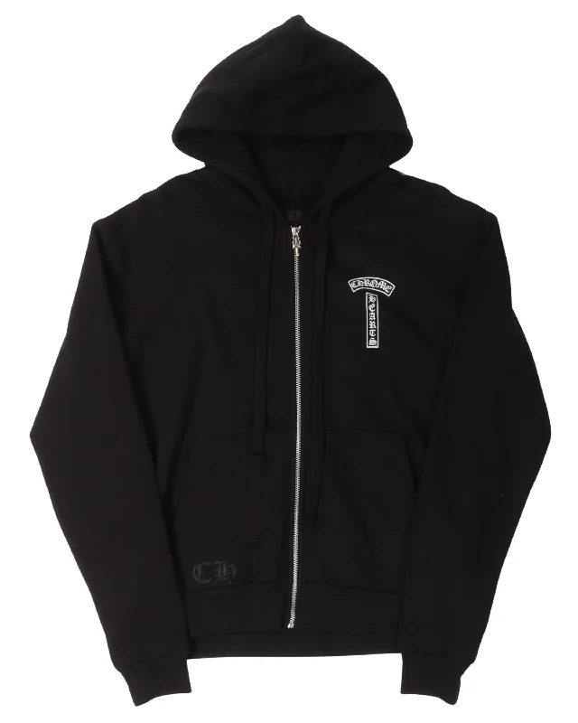 T Logo Zip Up Hoodie Hoodie with Zipper Placket Modern Functional