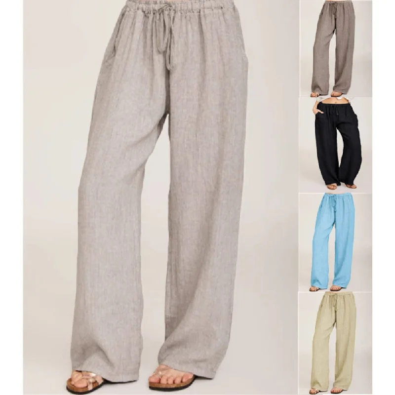 Wholesale Loose Cotton and Linen Casual Trousers Women Trousers cozy comfortable