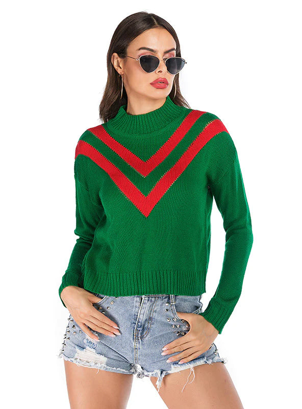 FASHION PULLOVER TURTLE NECK SWEATER Boat Neck Sweater
