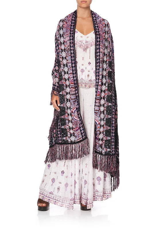 JACQUARD KNIT SHAWL MINA MINA Cozy Knit Shawl Scarf