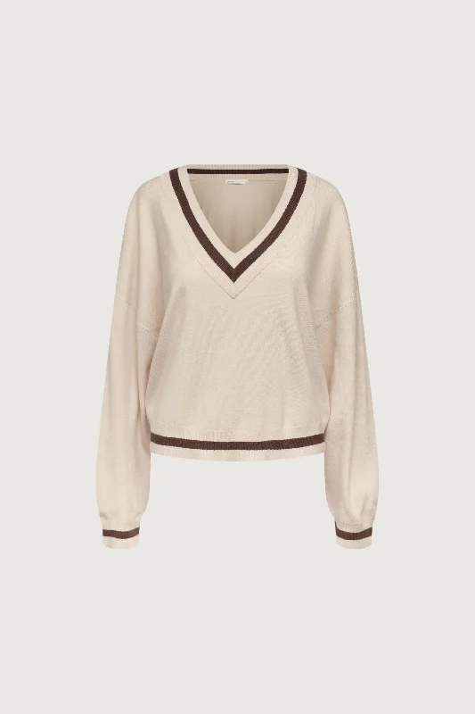 VARSITY V-NECK SWEATER Sequined Glittery Shiny
