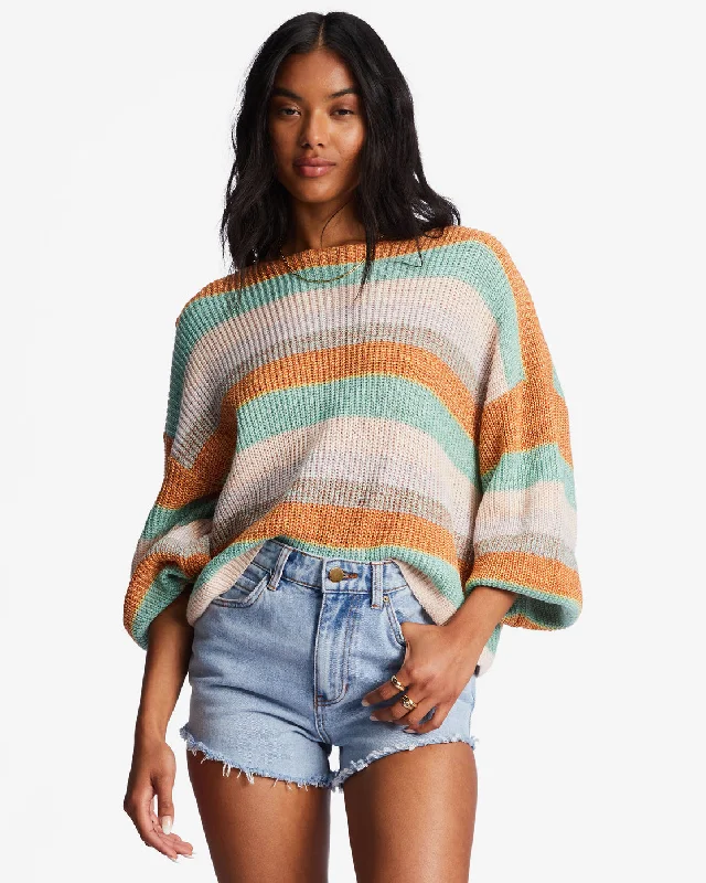 Spaced Out Pullover Sweater - Multi Bateau Neck Pullover