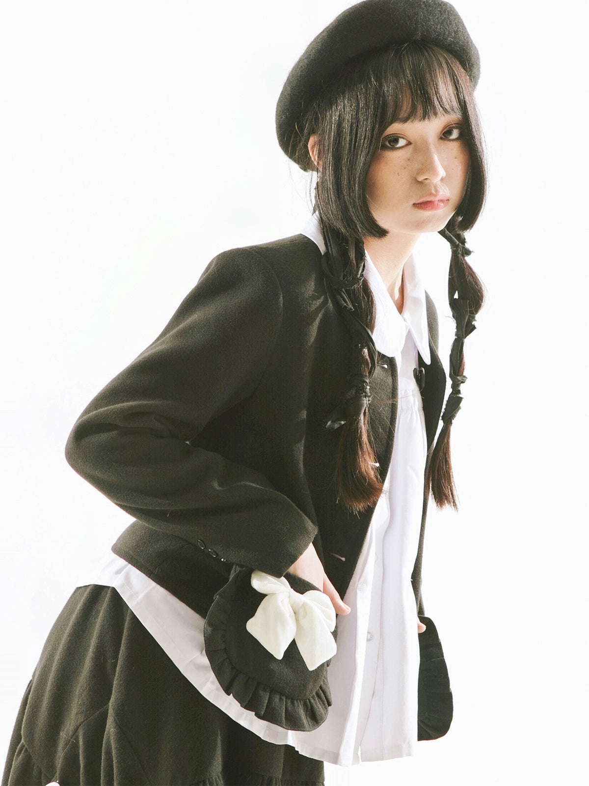 Velvet Bow Black Retro Small Suit niche design tweed jacket【s0000004283】 Lace Jacket Ribbed Jacket Sequined Jacket Velvet Bow Black Retro Small Suit niche design tweed jacket【s0000004283】 Lace Jacket Ribbed Jacket Sequined Jacket
