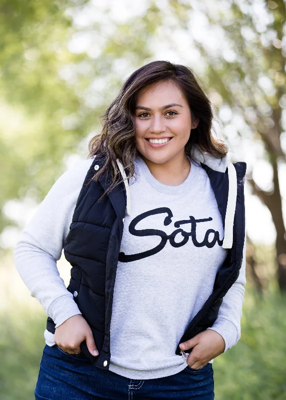 Sota' Steelton Crewneck Sweatshirt Hoodie with Snap Buttons Easy Quick