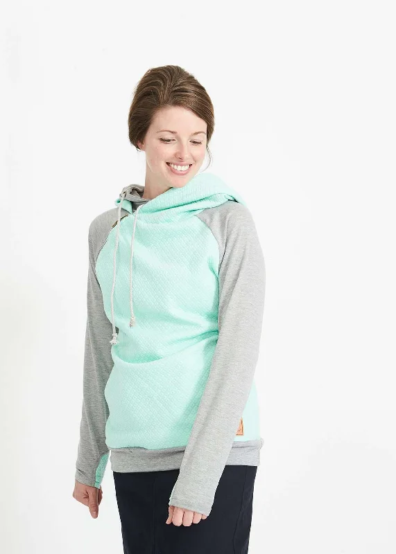 Doublehood™ Quilted Mint Sweatshirt Hoodie with Camouflage Military Edgy