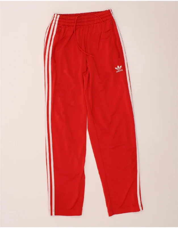 ADIDAS Womens Tracksuit Trousers UK 8 Small  Red Polyester Trousers Lace Delicate