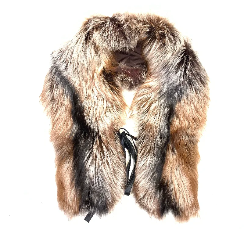 Kashani Raccoon Fur Shawl Collar Comfortable Embroidered Shawl